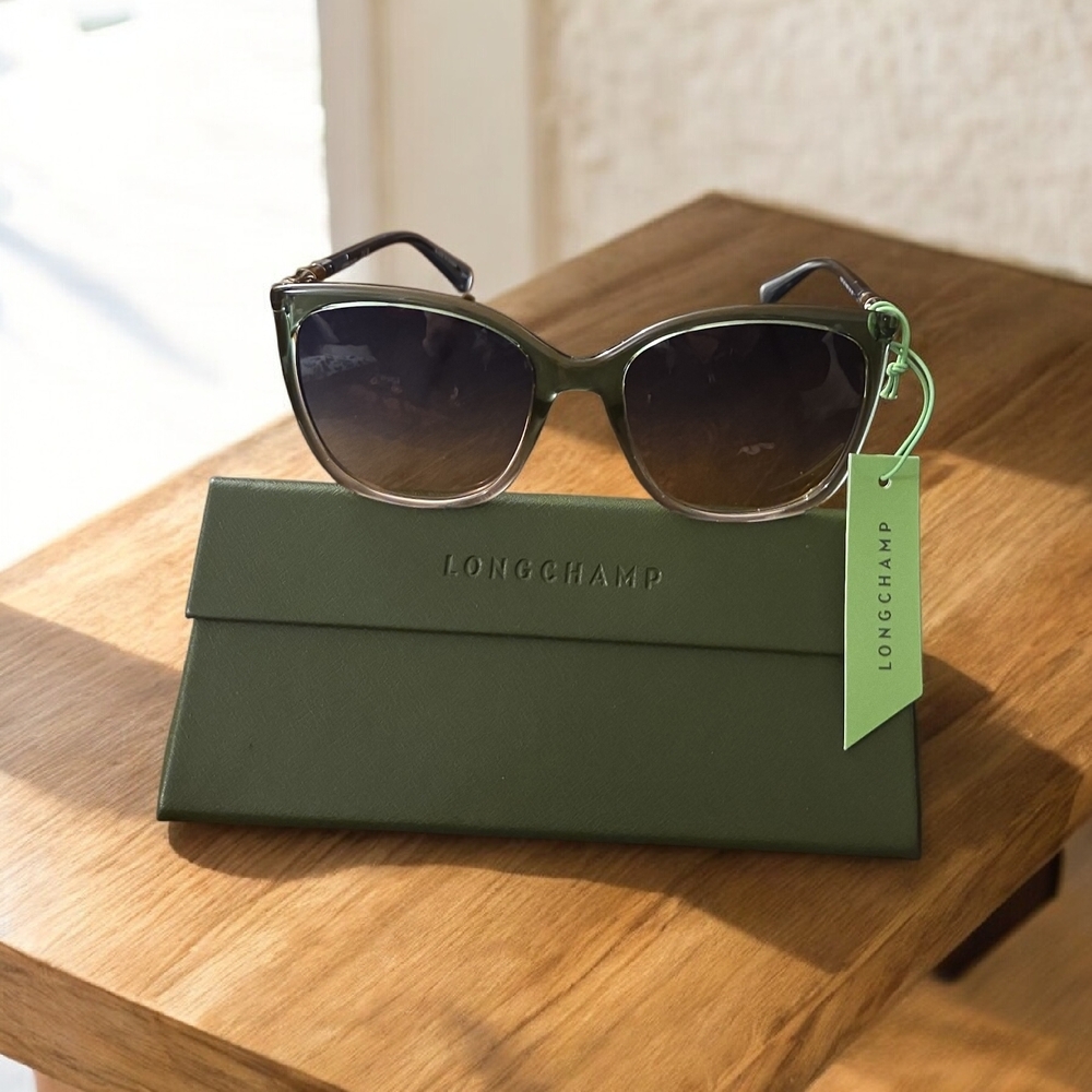 Longchamp Women's Sunglasses - Green and Brown - Picture 6 of 7
